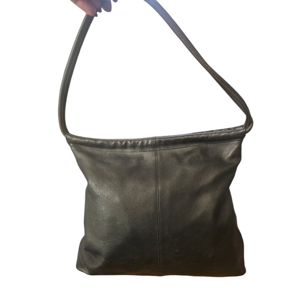 The Sak Elliott Lucca Black Pebbled Leather Shoulder Bag Hobo Tote
